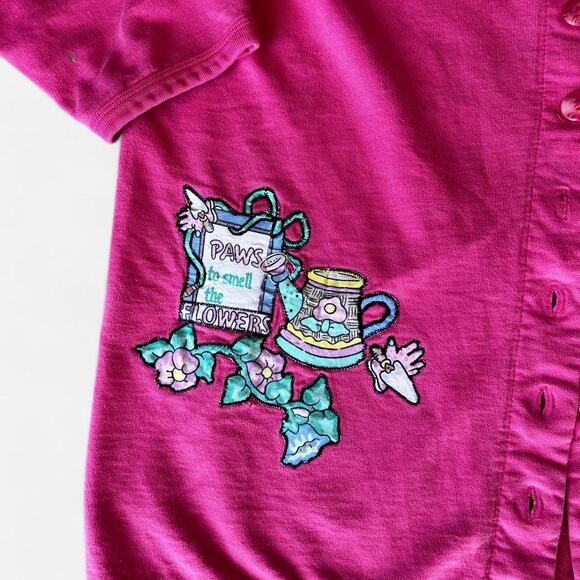 Reworked Patchwork Garden and Cat Theme Cardigan - Picture 2 of 6